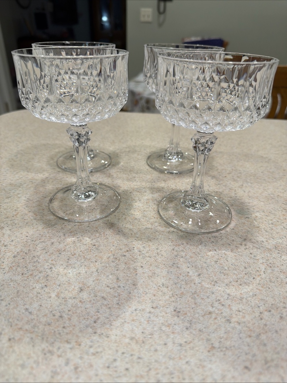 Vintage Cristal d’ Arques Crystal Cut Vintage Coupe Glasses - Clear Stemware Set - Picture 7 of 8